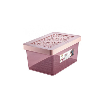 Caixa Multiuso com Tampa  8,5L Rosa - Hana