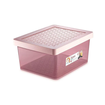 Caixa Alta Multiuso com Tampa 8L Hana - Rosa
