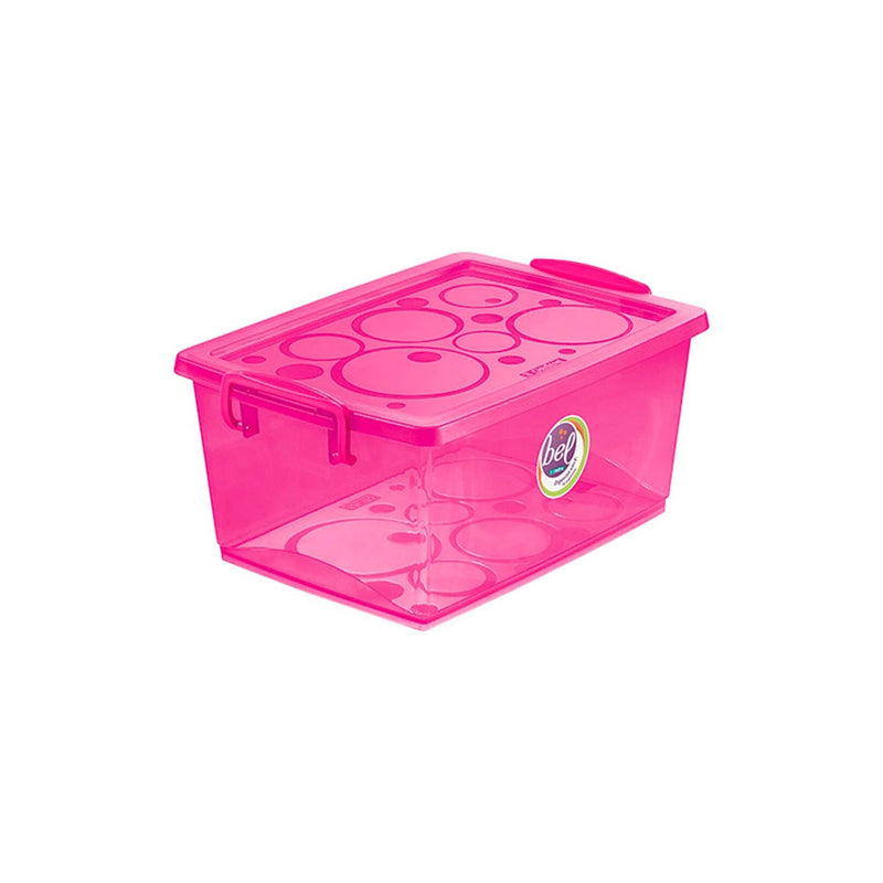 Caixa Organizadora com Trava 7,5 Litros Pink - Ordene