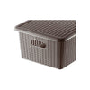Caixa Organizadora Plástica Bege Marrom 37x26cm - Ordene