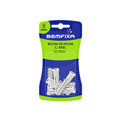 BUCHA BEMFIXA NYLON COM ANEL 8MM