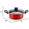 Panela Caçarola antiaderente 16cm com tampa de vidro Vermelho Magnific -  Panelux