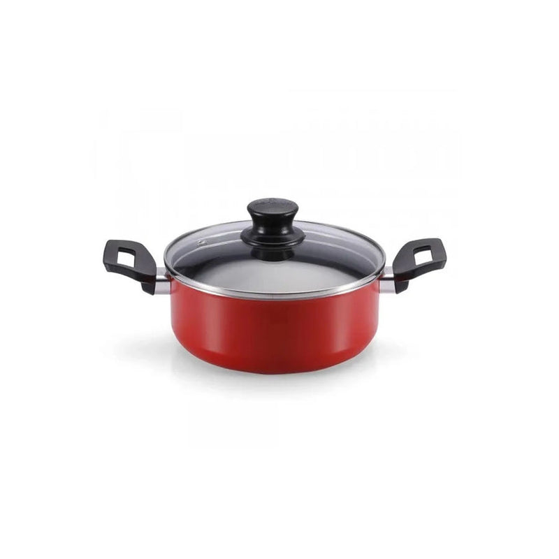 Panela Caçarola antiaderente 16cm com tampa de vidro Vermelho Magnific -  Panelux