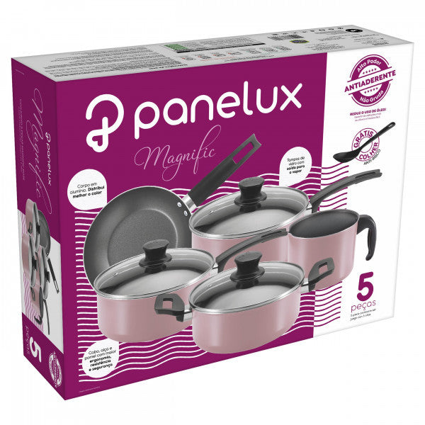 Jogo de Panelas 5 Peças Rose Magnific Panelux