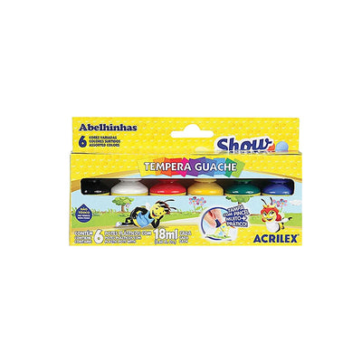 Tinta Guache 18ml Show com 6 Cores - Acrilex