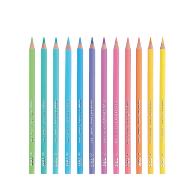 LÁPIS DE COR MEGA SOFT COLOR - TONS PASTEL - 12 CORES - TRIS