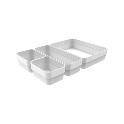 Conjunto DE Organizador De Gavetas MULTIUSO Logic 4 Peças BRANCO