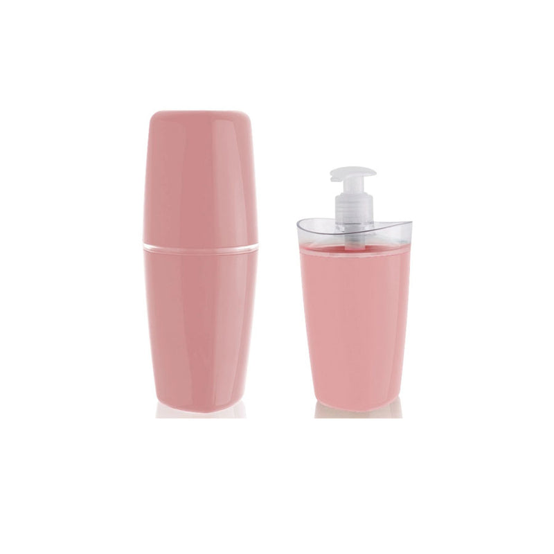 Conjunto Banheiro 2 Peças Saboneteira E Porta Escovas Pia Rosa Quartzo