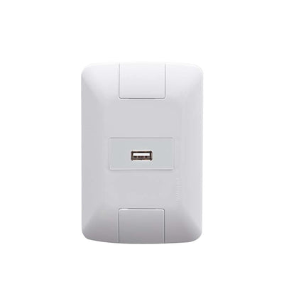 Conjunto 4x2 com 1 Tomada USB Brilho 1,5 A Bivolt Tramontina Aria Branco