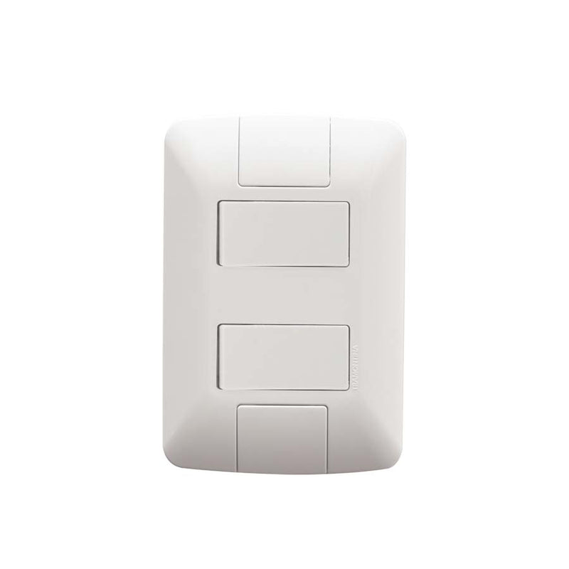 Conjunto 4x2 com 2 Interruptores Simples Tramontina Aria 6 A 250 V Branco