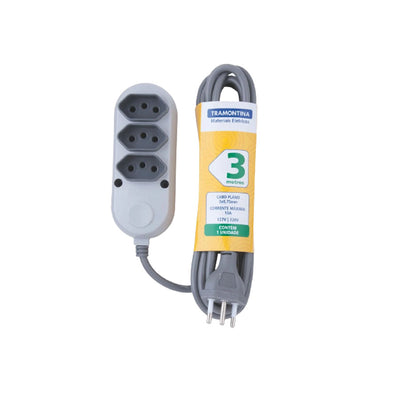 Extensão Múltipla 3 Tomadas 2P+T 10 A 250 V Tramontina 3 m