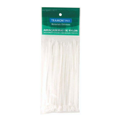 Abraçadeira nylon 295mm x 4,6mm branca Tramontina