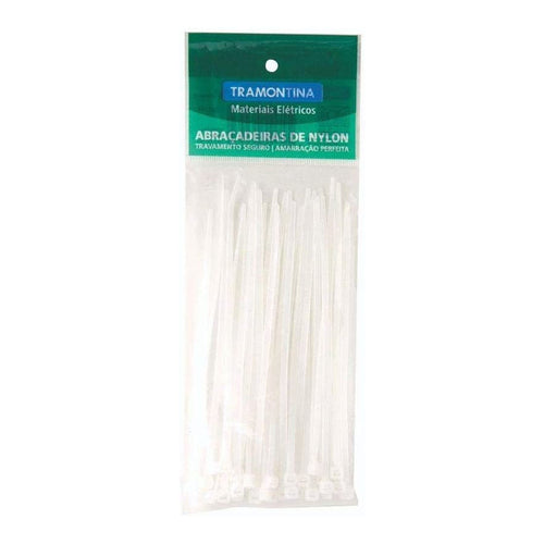 Abraçadeira nylon 295mm x 4,6mm branca Tramontina