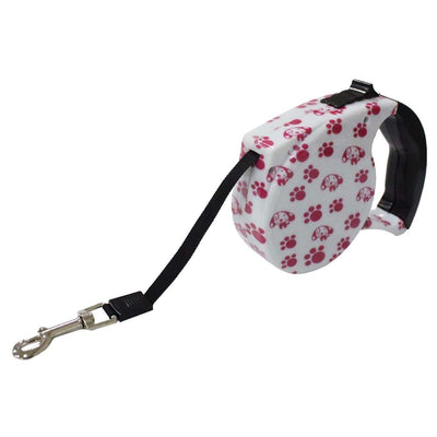 GUIA RETRÁTIL PARA PETS BRANCO E ROSA  SZ-0002
