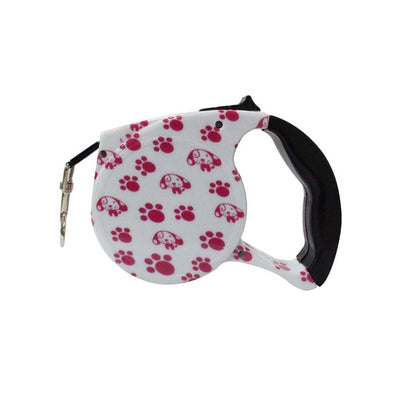 GUIA RETRÁTIL PARA PETS BRANCO E ROSA  SZ-0002