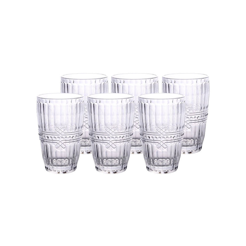 Jogo de 6 Copos Fratello em Vidro 355ml
