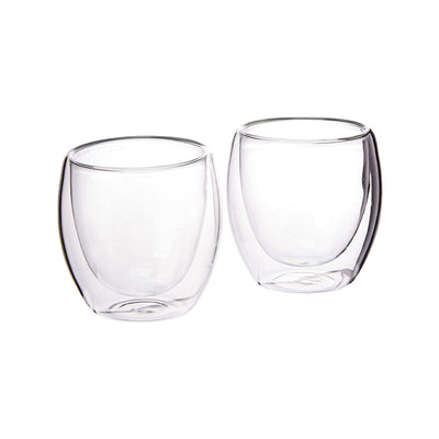 Jogo de 2 copos parede dupla em vidro borossilicato 90ml