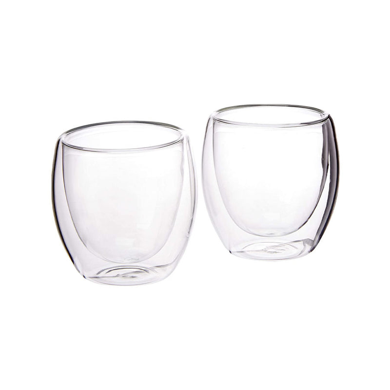 Jogo de 2 copos parede dupla em vidro borossilicato 90ml