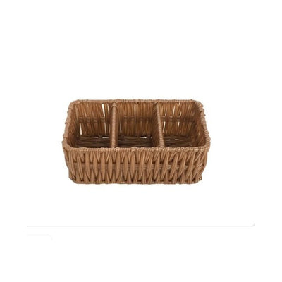 Porta Talheres em fibra sintética L15xP17,5xA6cm cor marrom