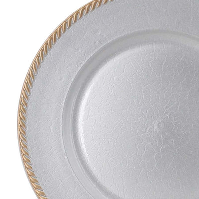 Sousplat em plástico Ø33cm cor prata
