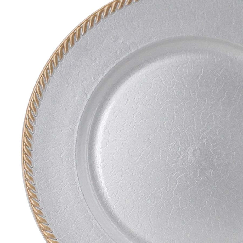 Sousplat em plástico Ø33cm cor prata