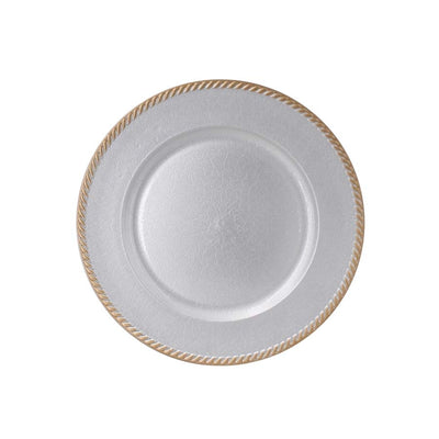 Sousplat em plástico Ø33cm cor prata