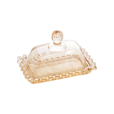 MANTEIGUEIRA CRISTAL  PEARL ÂMBAR 11X7X7CM WOLFF