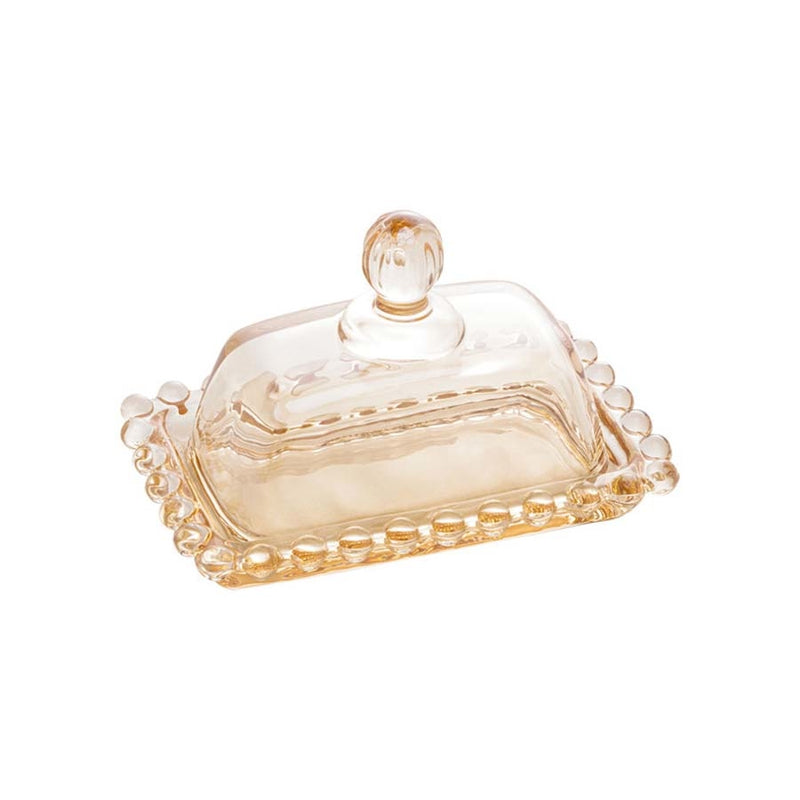 MANTEIGUEIRA CRISTAL  PEARL ÂMBAR 11X7X7CM WOLFF