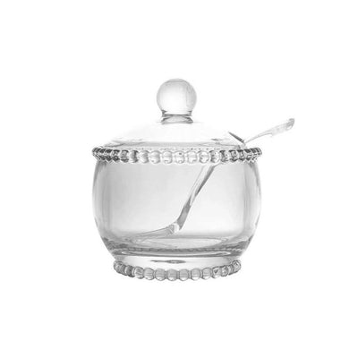 AÇUCAREIRO CRISTAL COM COLHER PEARL WOLFF