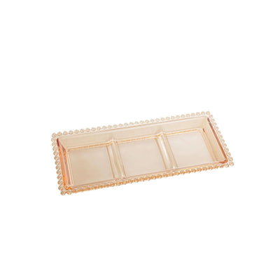 Petisqueira Cristal Com 3 Divisões Pearl Âmbar 30X13X3Cm