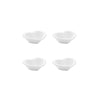 Conjunto 4 Bowl Porcelana Coração Beads Branco -13x11x4cm Wolff