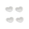 Conjunto 4 Bowl Porcelana Coração Beads Branco -13x11x4cm Wolff