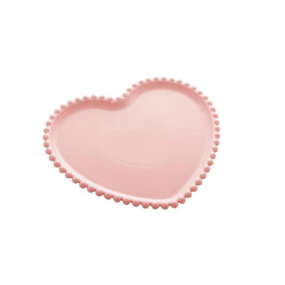 Prato Em Porcelana Wolff Coração Beads 22Cm Rosê