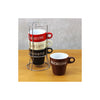 Conjunto 4 Xícaras Café Porcelana com Suporte 220ml