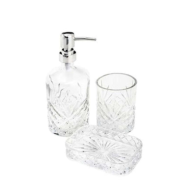 CONJUNTO para banheiro em vidro com 3 peças BRANCO