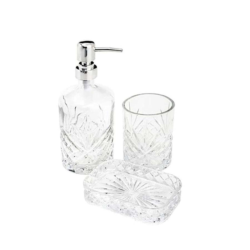 CONJUNTO para banheiro em vidro com 3 peças BRANCO