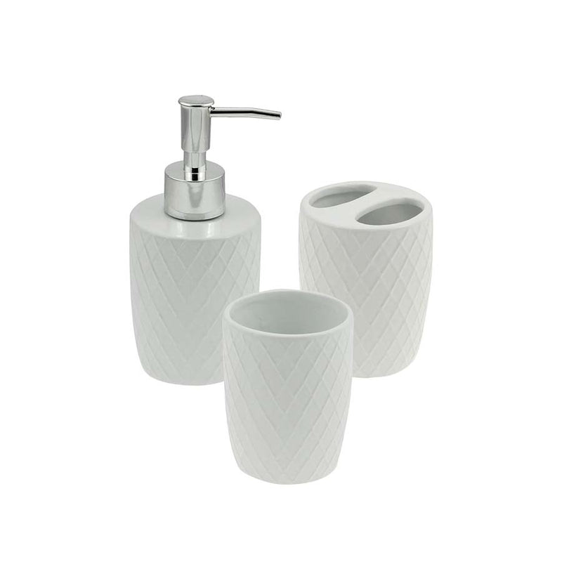 CONJUNTO para banheiro em cerâmica com 3 peças BRANCO