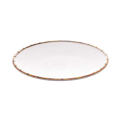 PRATO SOBREMESA MELAMINA BAMBU BRANCO 22cm