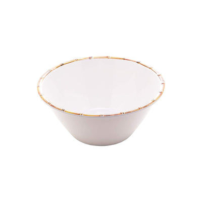 SALADEIRA MELAMINA BAMBU BRANCO 25x12cm