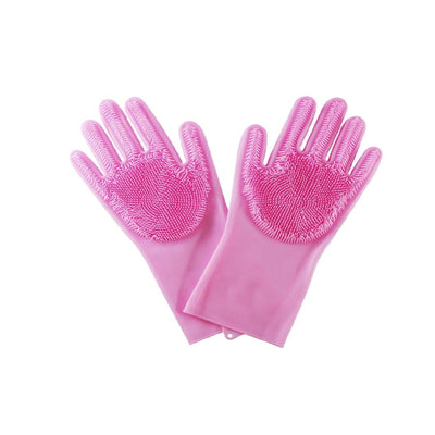 Luva Mágica Esponja Escova Rosa
