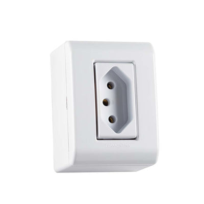 Caixa de Sobrepor 1 Tomada 2P+T 10 A 250 V Tramontina LizFlex Branca