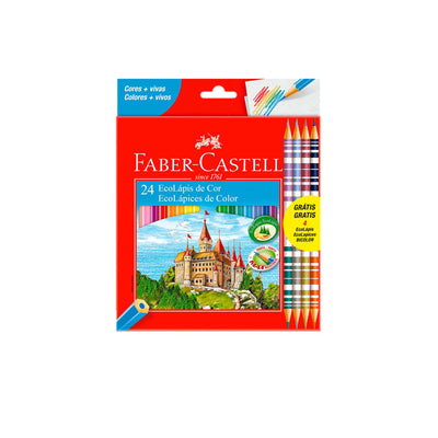 Lapis de Cor 20 cores Ecolapis + 4 lapis bicolor faber-castell 120124/4B