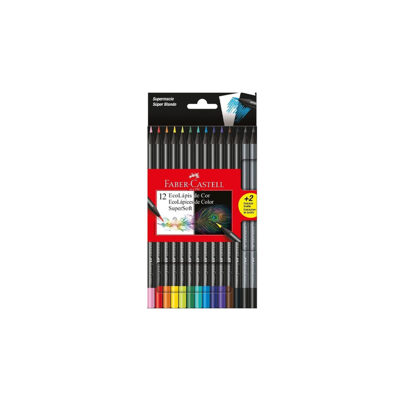 Lápis de Cor Ecolápis Super Soft 12 Cores Faber-Castell