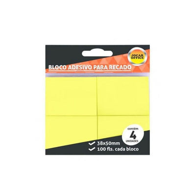 Bloco de Adesivo Amarelo 38x50mm - Jocar Office