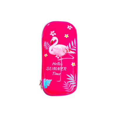 Estojo Case Organizador Material Escolar Feminino Flamingo