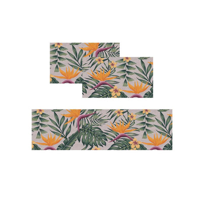 Kit de 3 Tapetes Kasa Floral Mostarda Kapazi