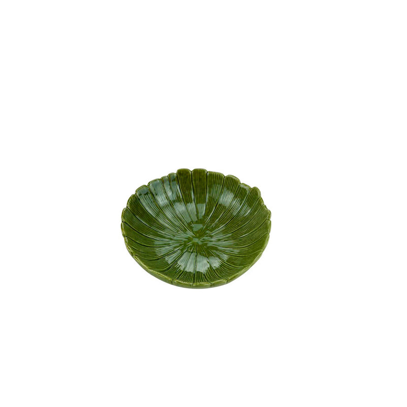 CENTRO DE MESA EM CERÂMICA LYOR BANANA LEAF 25X25X8,5CM VERDE
