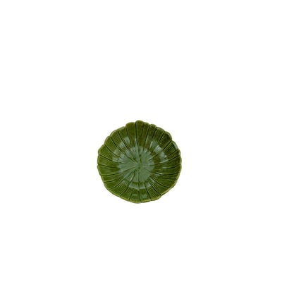 PRATO DECORATIVO EM CERÂMICA LYOR BANANA LEAF 23X20X4CM VERDE
