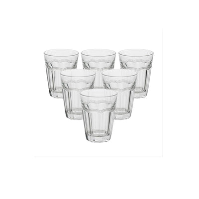 JOGO 6 COPOS ALTOS DE VIDRO BELLE EPOQUE TRANSPARENTE 270ml