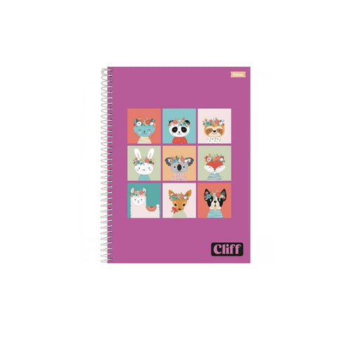 Caderno Espiral Capa Dura Universitário 15 Matérias Cliff 240Fls Feminino